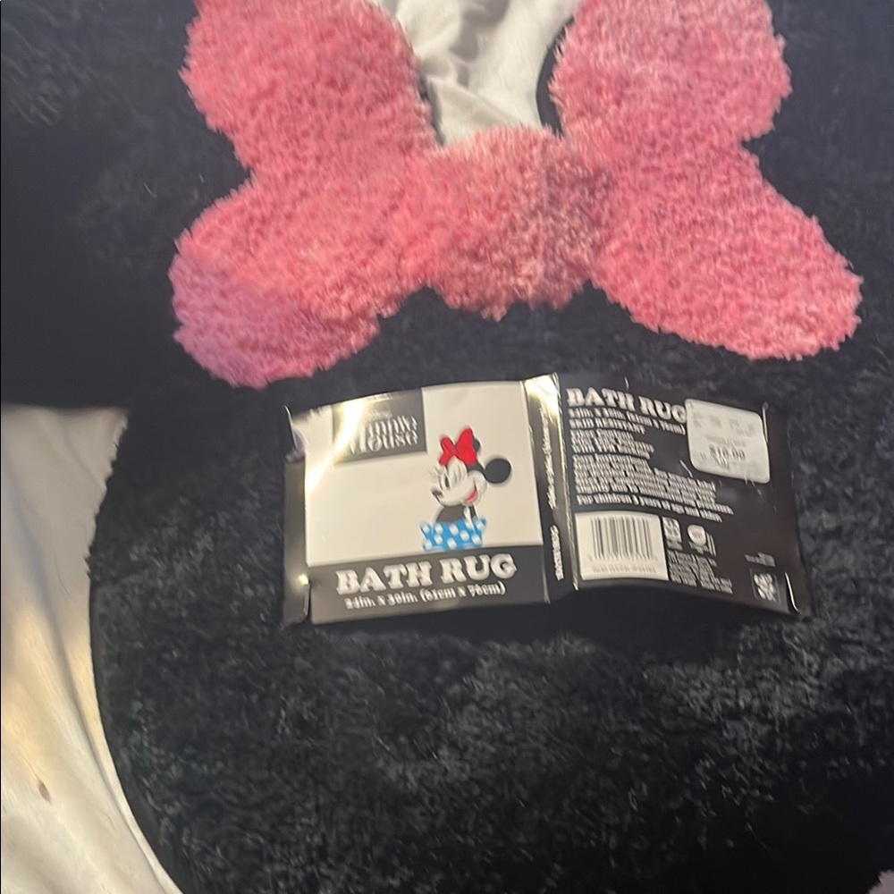 Disney Minnie Mouse Black and Pink Bath Rug
